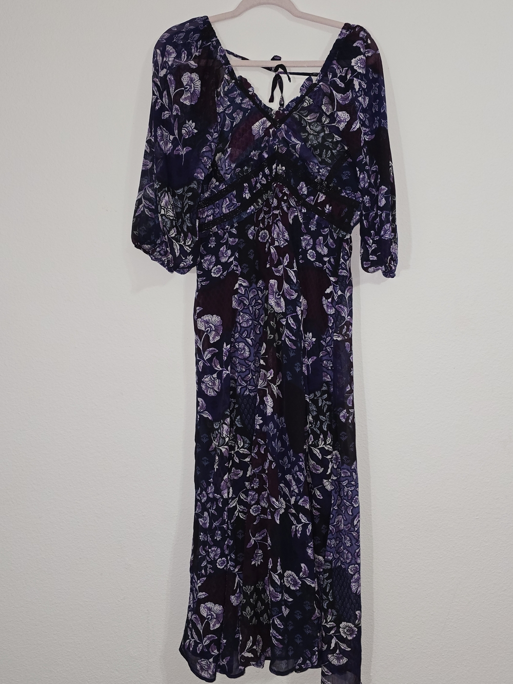 Maurices Purple Floral Wrap Maxi Dress